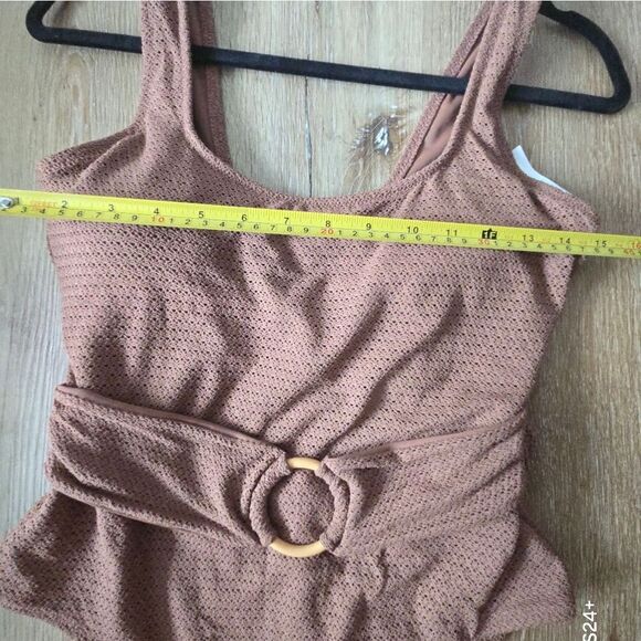 Old Navy Brown Belted One-Piece Swimsuit - Picture 4 of 9